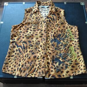 Selene Sport X-Large Cheetah Print Tank top w/ Butterflies